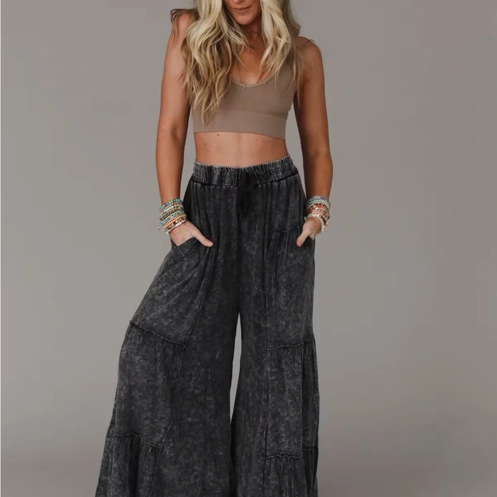Oli & Hali Charcoal Wide Leg Pants - Picture 5 of 7